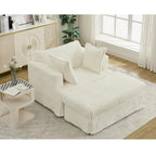 47.7 Oversized Corduroy Chaise Longue with Ottoman