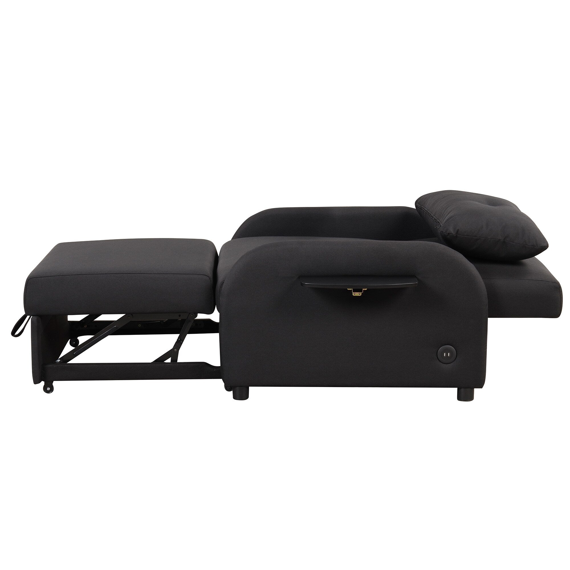 48.82-Seater Sleeper Sofa 3 in 1 with 2 Wing Table and USB Charge