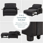48.82-Seater Sleeper Sofa 3 in 1 with 2 Wing Table and USB Charge