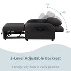 48.82-Seater Sleeper Sofa 3 in 1 with 2 Wing Table and USB Charge