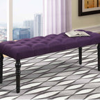 48x16x19.5 Contemporary Fabric Tufted Turned Leg Dining Bench - 48x16x19.5inch