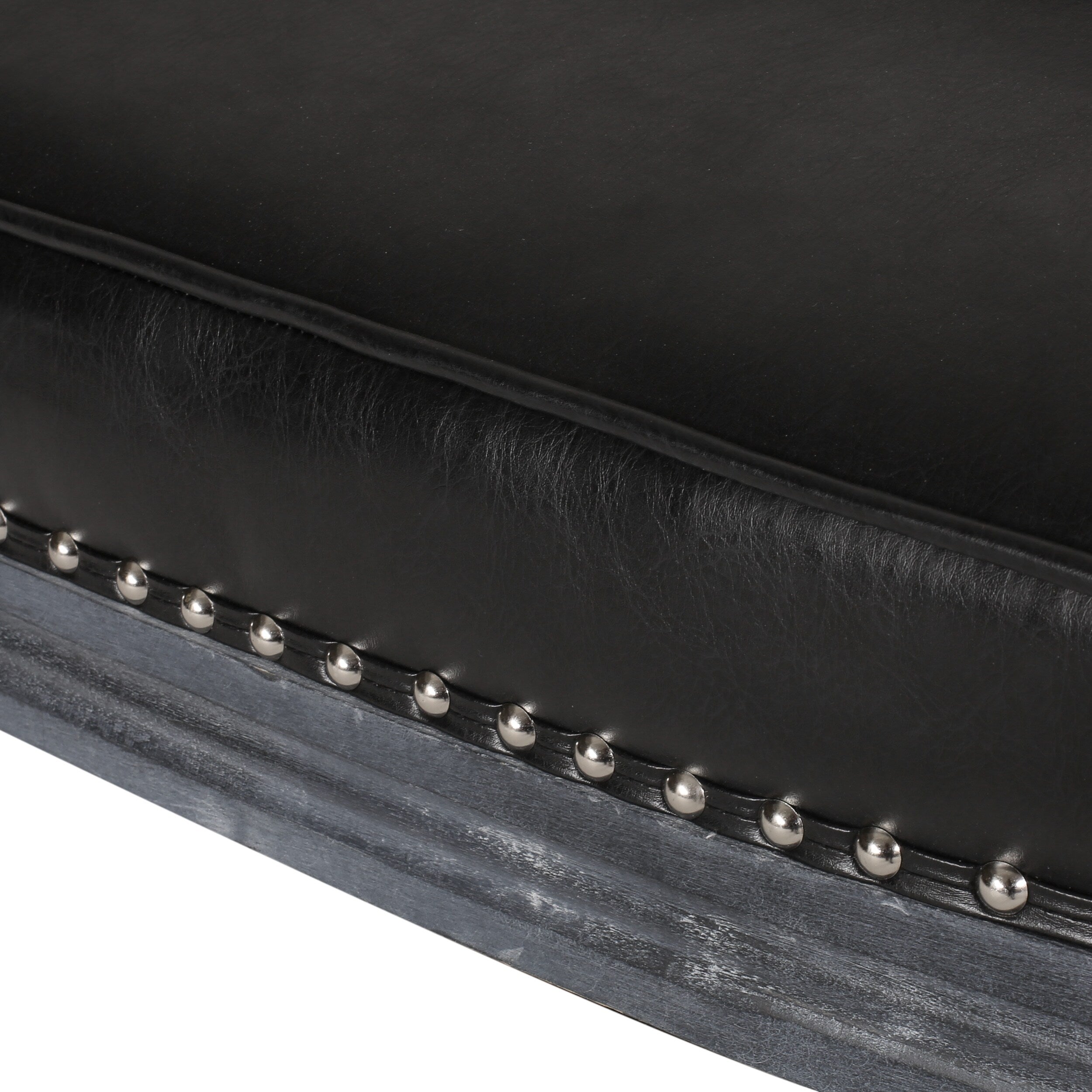 49.5 Faux Leather Loveseat Sofa with Turned Legs and Nailheads for Living Room