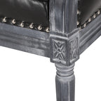 49.5 Faux Leather Loveseat Sofa with Turned Legs and Nailheads for Living Room