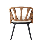 5 Pcs Outdoor Dining Table and Chairs Set, Patio Furniture Sets with PE Rattan Chairs and Rectangular Wood Table