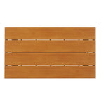 5 Pcs Outdoor Dining Table and Chairs Set, Patio Furniture Sets with PE Rattan Chairs and Rectangular Wood Table