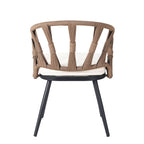 5 Pcs Outdoor Dining Table and Chairs Set, Patio Furniture Sets with PE Rattan Chairs and Rectangular Wood Table