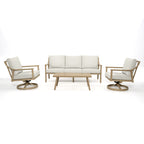 5-Person Aluminum Patio Conversation Set with Swivel Chairs, Coffee Table and Cushions
