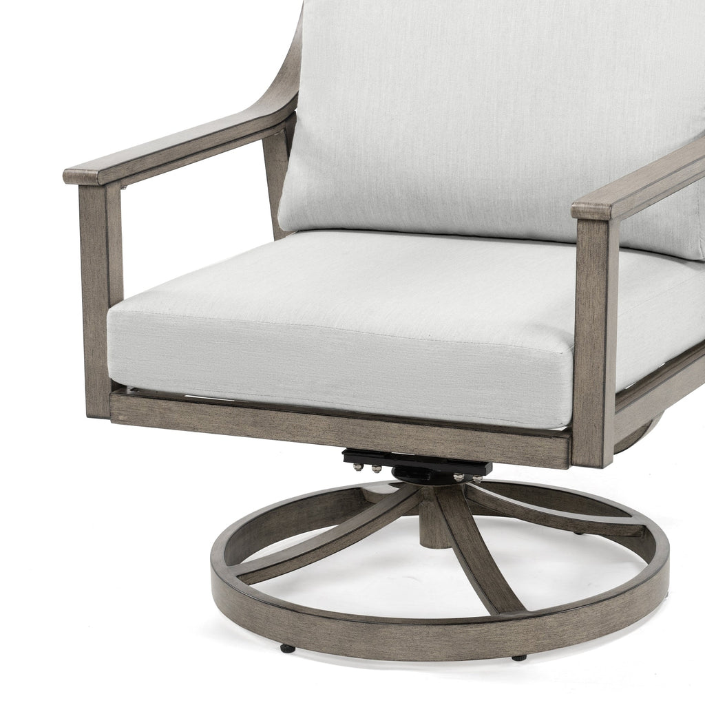 5-Person Aluminum Patio Conversation Set with Swivel Chairs, Coffee Table and Cushions