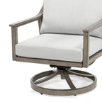 5-Person Aluminum Patio Conversation Set with Swivel Chairs, Coffee Table and Cushions
