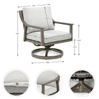 5-Person Aluminum Patio Conversation Set with Swivel Chairs, Coffee Table and Cushions