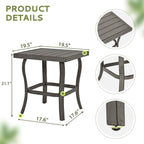 5-Piece Aluminum Patio Conversation Set with End Table, Ottoman and Light Gray Cushions