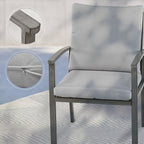 5-Piece Aluminum Patio Dining Set with 2 Swivel Dining Chairs and 2 Dining Chairs and Washable Cushions