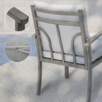 5-Piece Aluminum Patio Dining Set with Table and Washable Light Gray