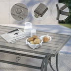 5-Piece Aluminum Patio Dining Set with Table and Washable Light Gray