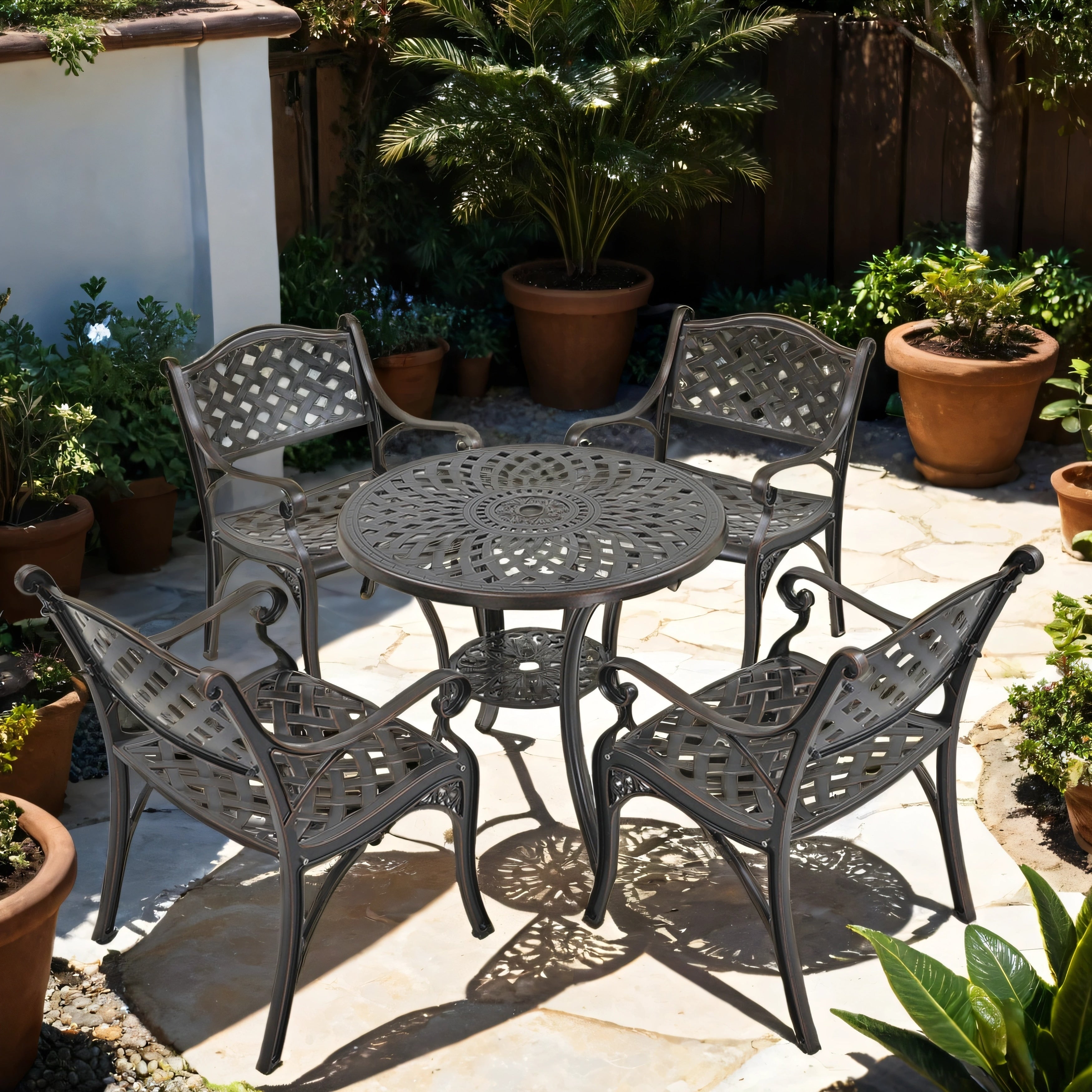 5-Piece Cast Aluminum Patio Dining Set