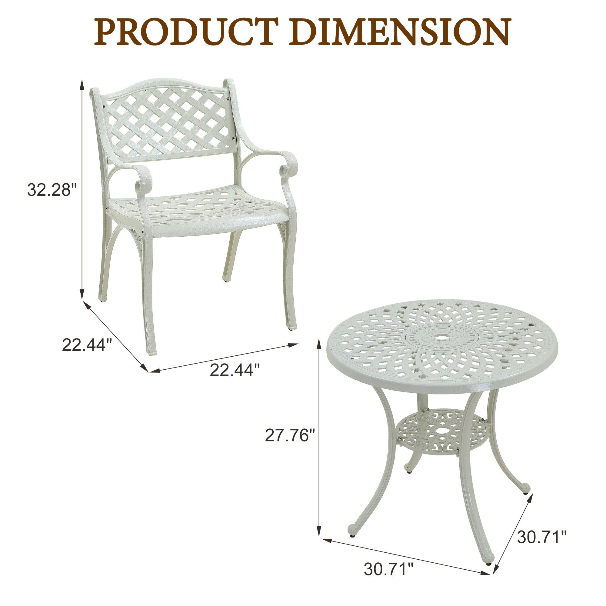 5-Piece Cast Aluminum Patio Dining Set