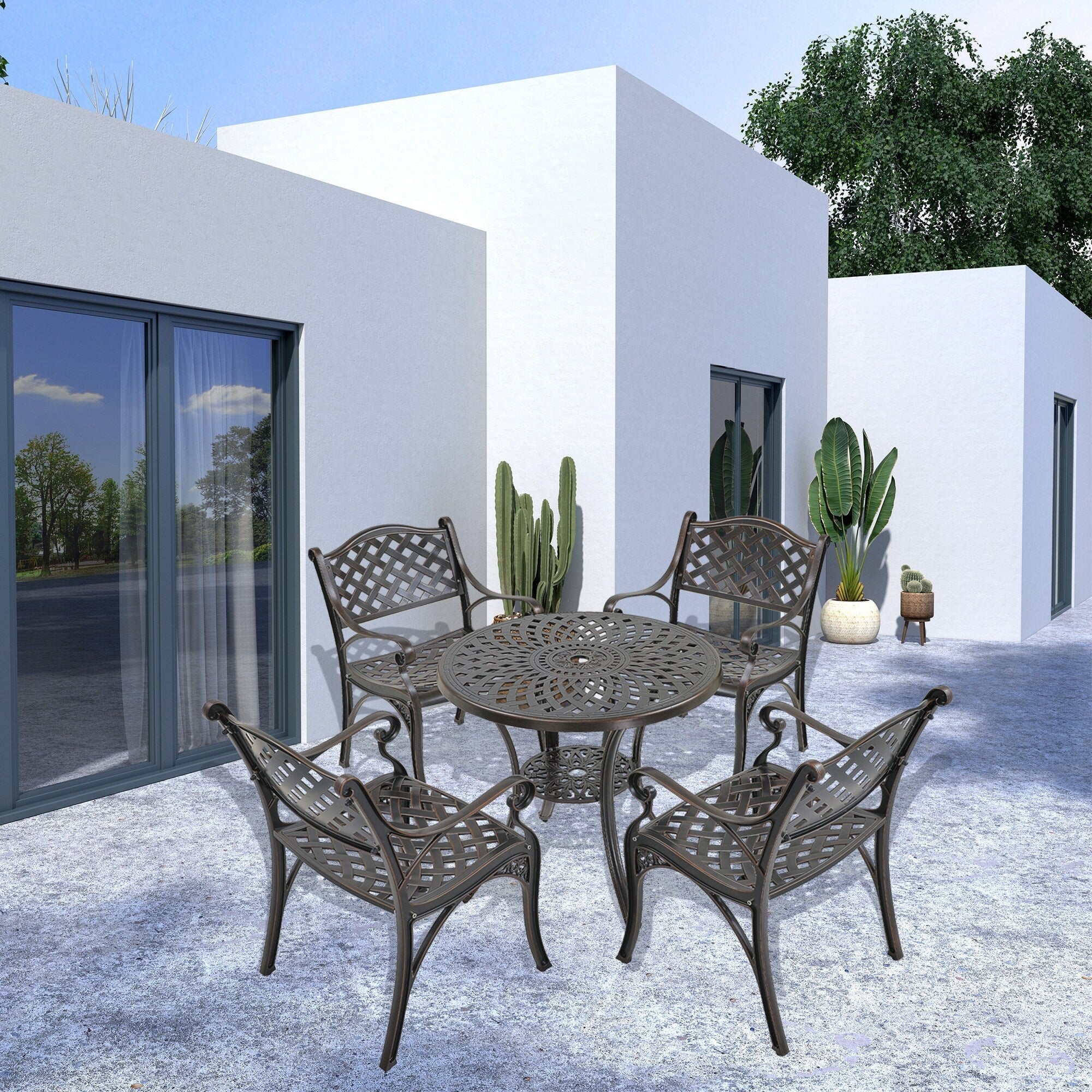 5-Piece Cast Aluminum Patio Dining Set
