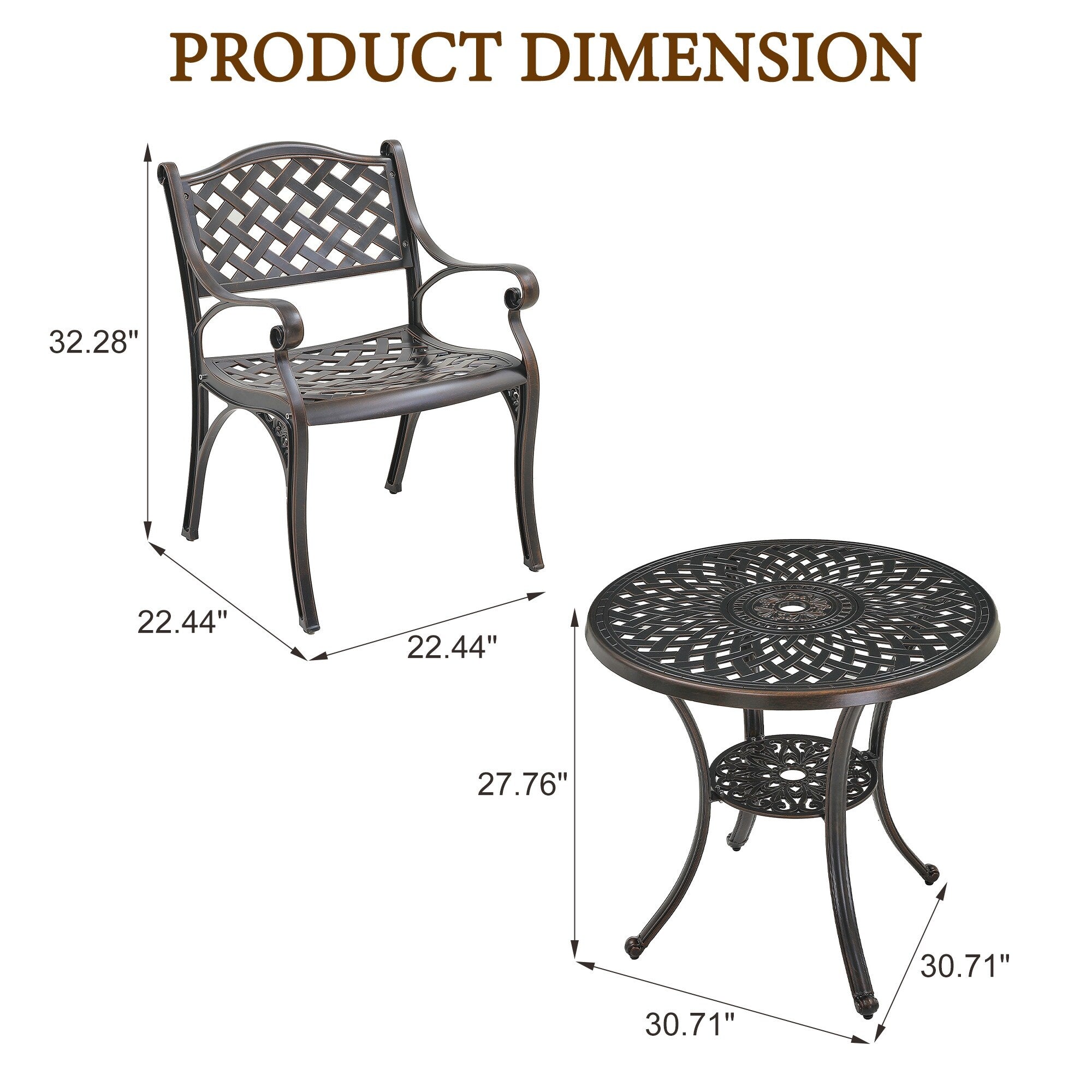 5-Piece Cast Aluminum Patio Dining Set