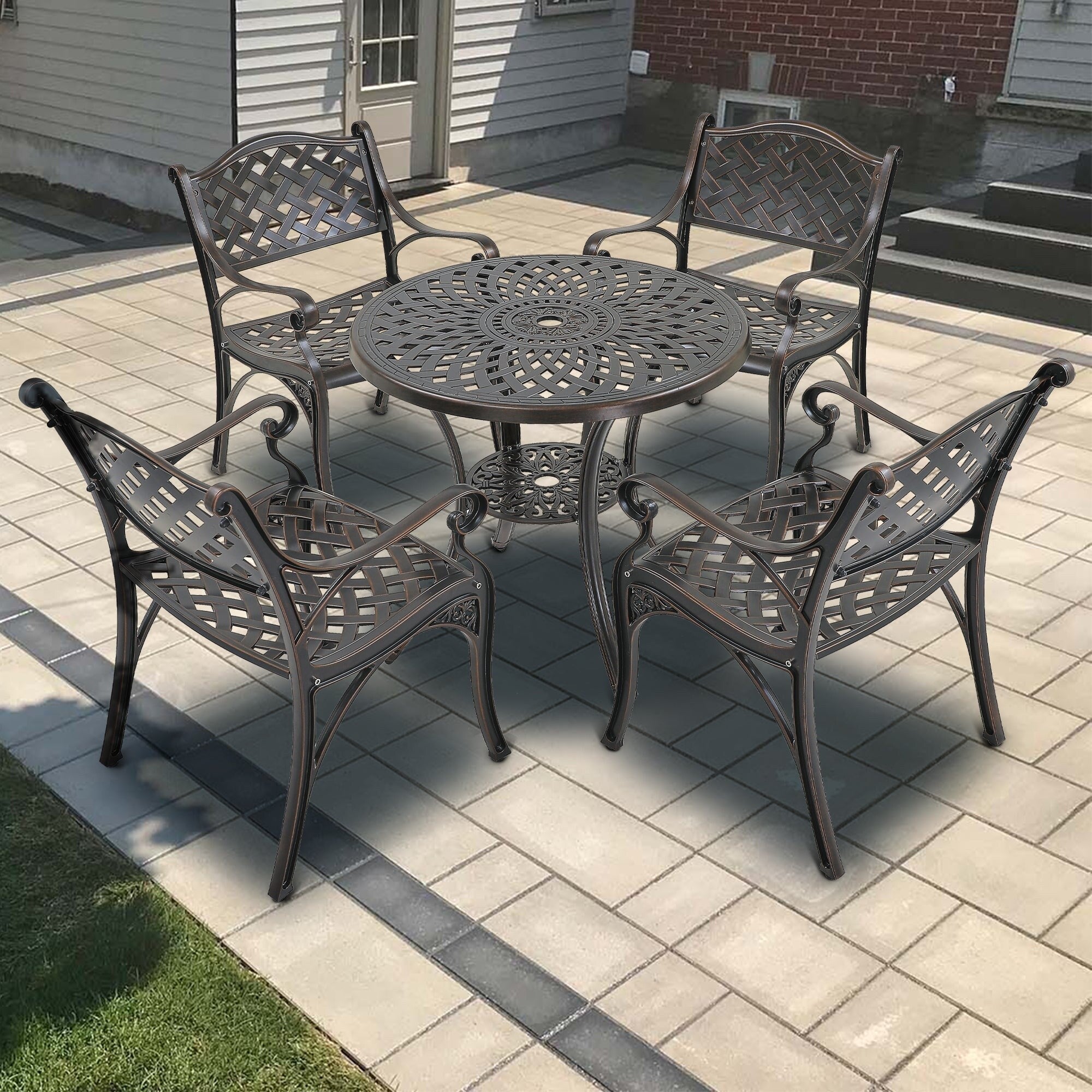 5-Piece Cast Aluminum Patio Dining Set