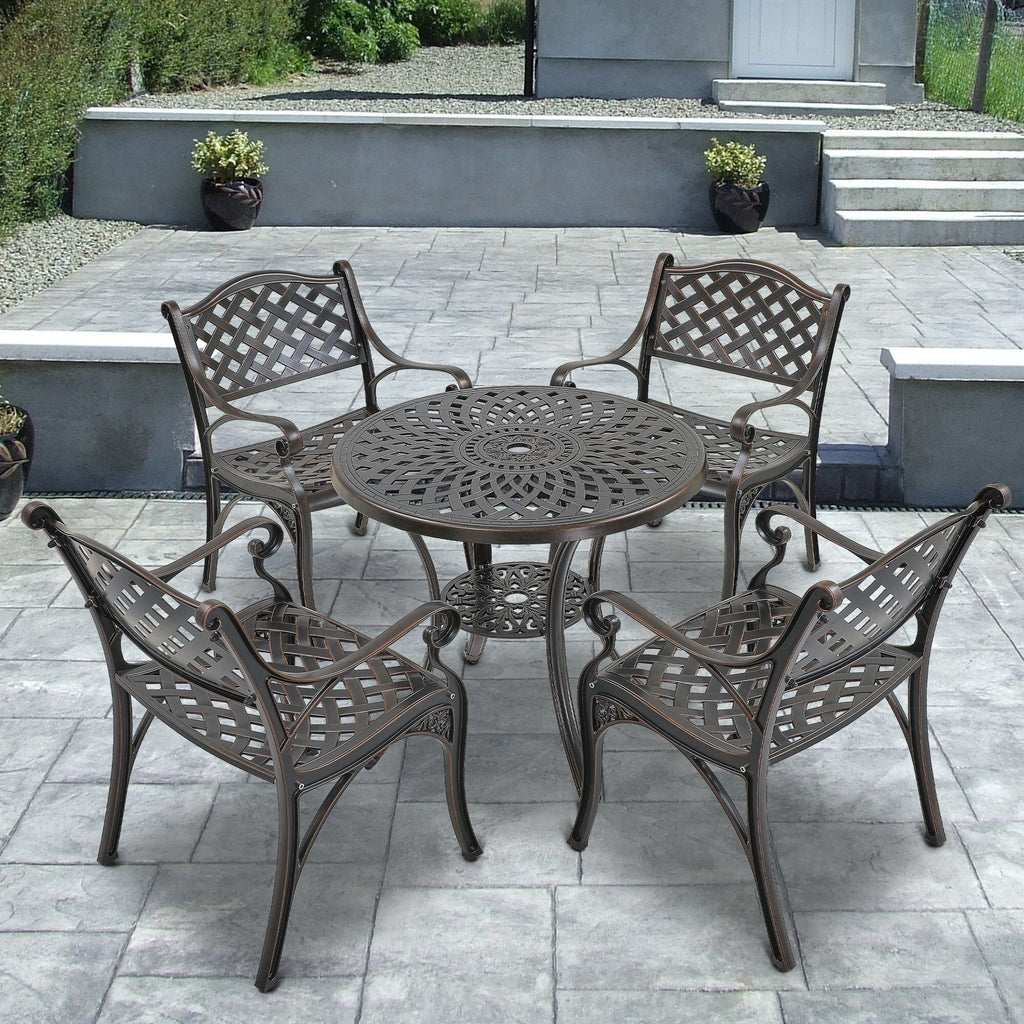 5-Piece Cast Aluminum Patio Dining Set