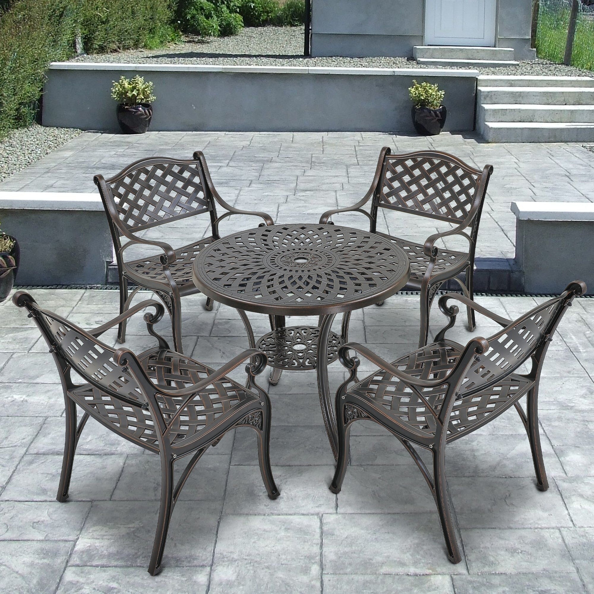 5-Piece Cast Aluminum Patio Dining Set