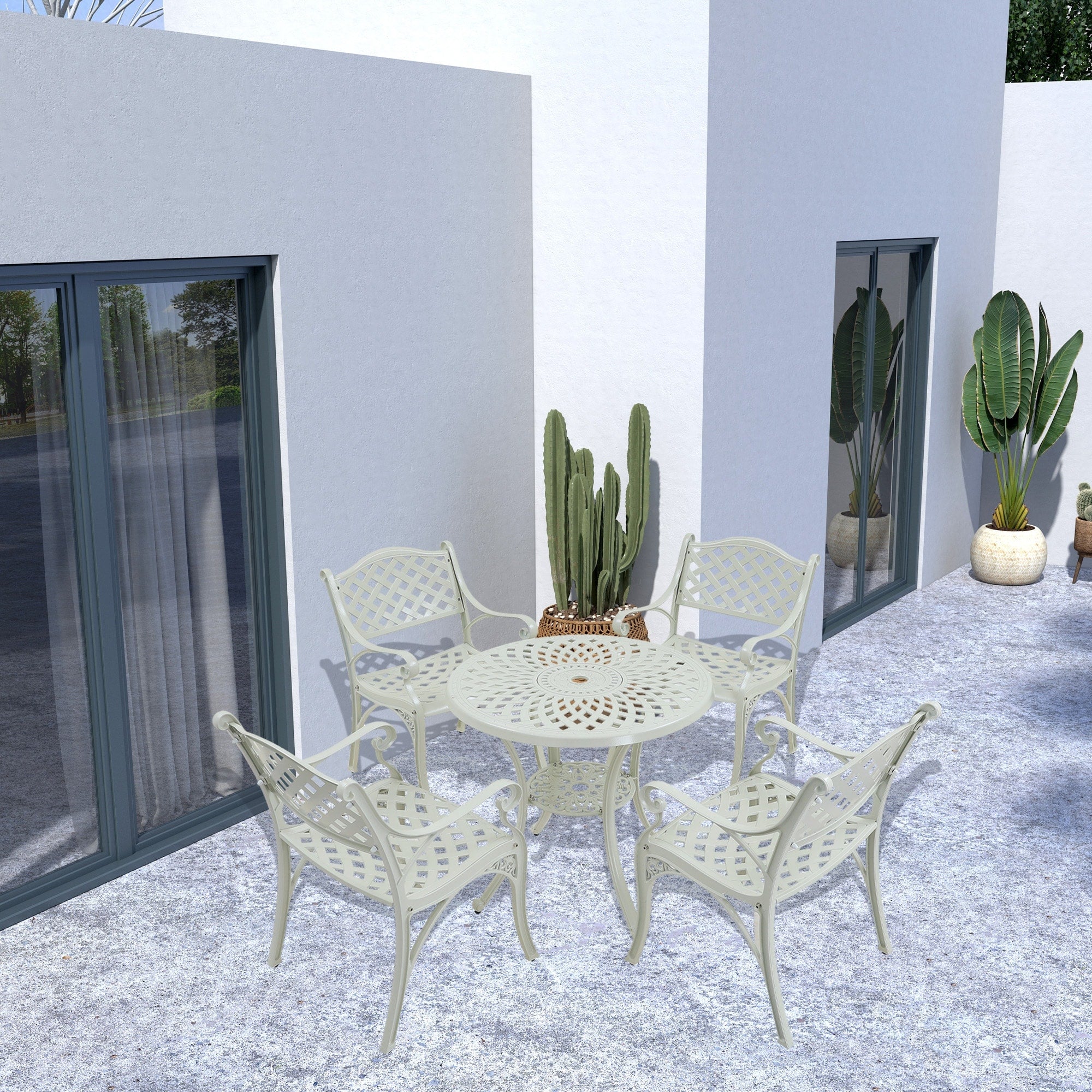 5-Piece Cast Aluminum Patio Dining Set