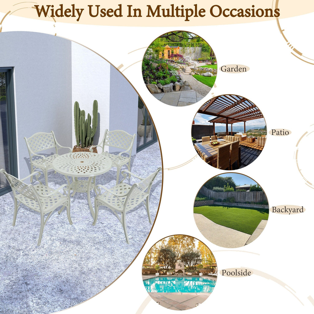 5-Piece Cast Aluminum Patio Dining Set