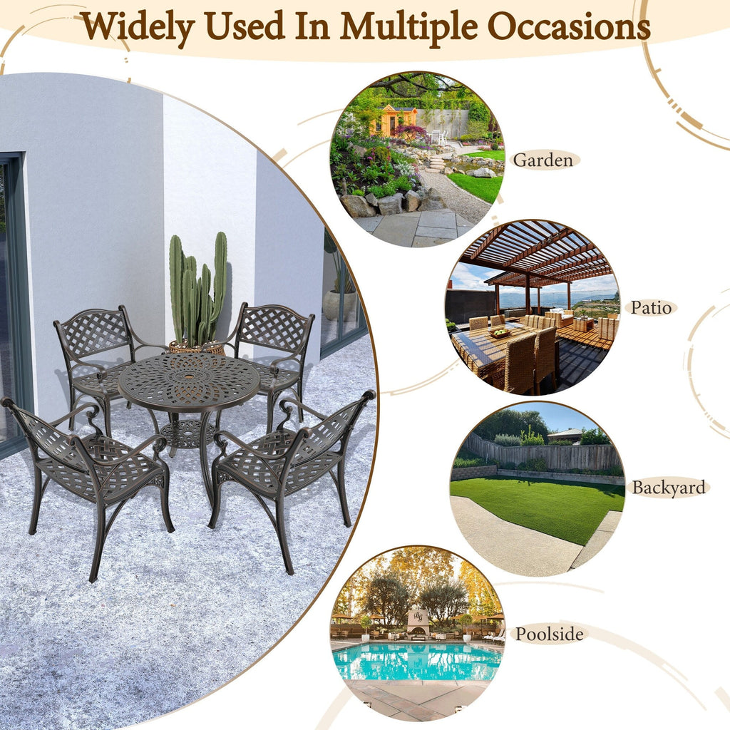 5-Piece Cast Aluminum Patio Dining Set