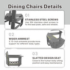5-Piece HDPE Patio Dining Table Set, Outdoor Dining Furniture Set with 4 Chairs, Garden Outdoor Dining Table and Chairs