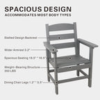 5-Piece HDPE Patio Dining Table Set, Outdoor Dining Furniture Set with 4 Chairs, Garden Outdoor Dining Table and Chairs