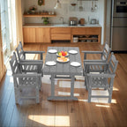 5-Piece HDPE Patio Dining Table Set, Outdoor Dining Furniture Set with 4 Chairs, Garden Outdoor Dining Table and Chairs