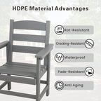 5-Piece HDPE Patio Dining Table Set, Outdoor Dining Furniture Set with 4 Chairs, Garden Outdoor Dining Table and Chairs