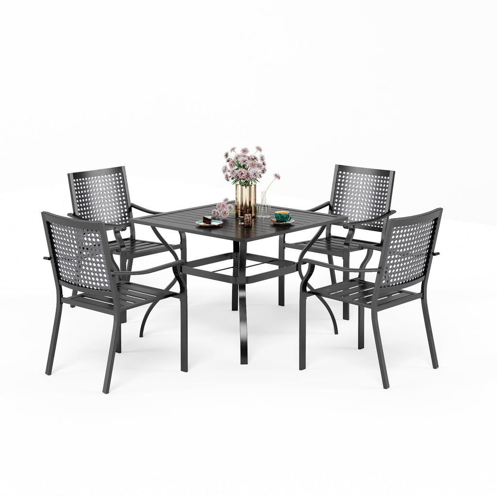 5-Piece Metal E-coating Patio Dining Set