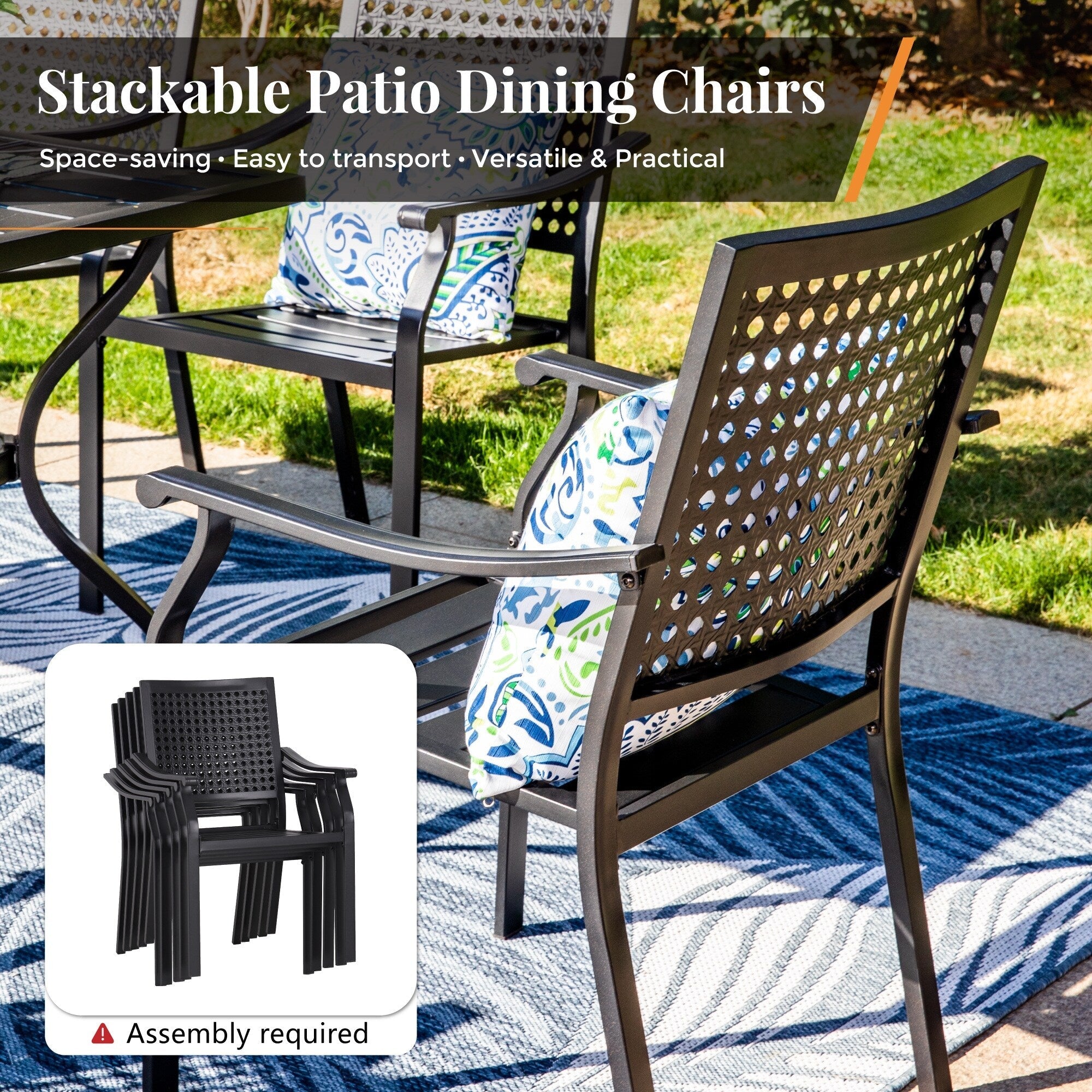 5-Piece Metal E-coating Patio Dining Set