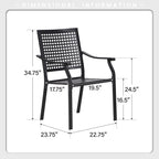 5-Piece Metal E-coating Patio Dining Set