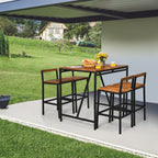 5 Piece Outdoor Acacia Wood Bar Table Set Bar Height Dining Set