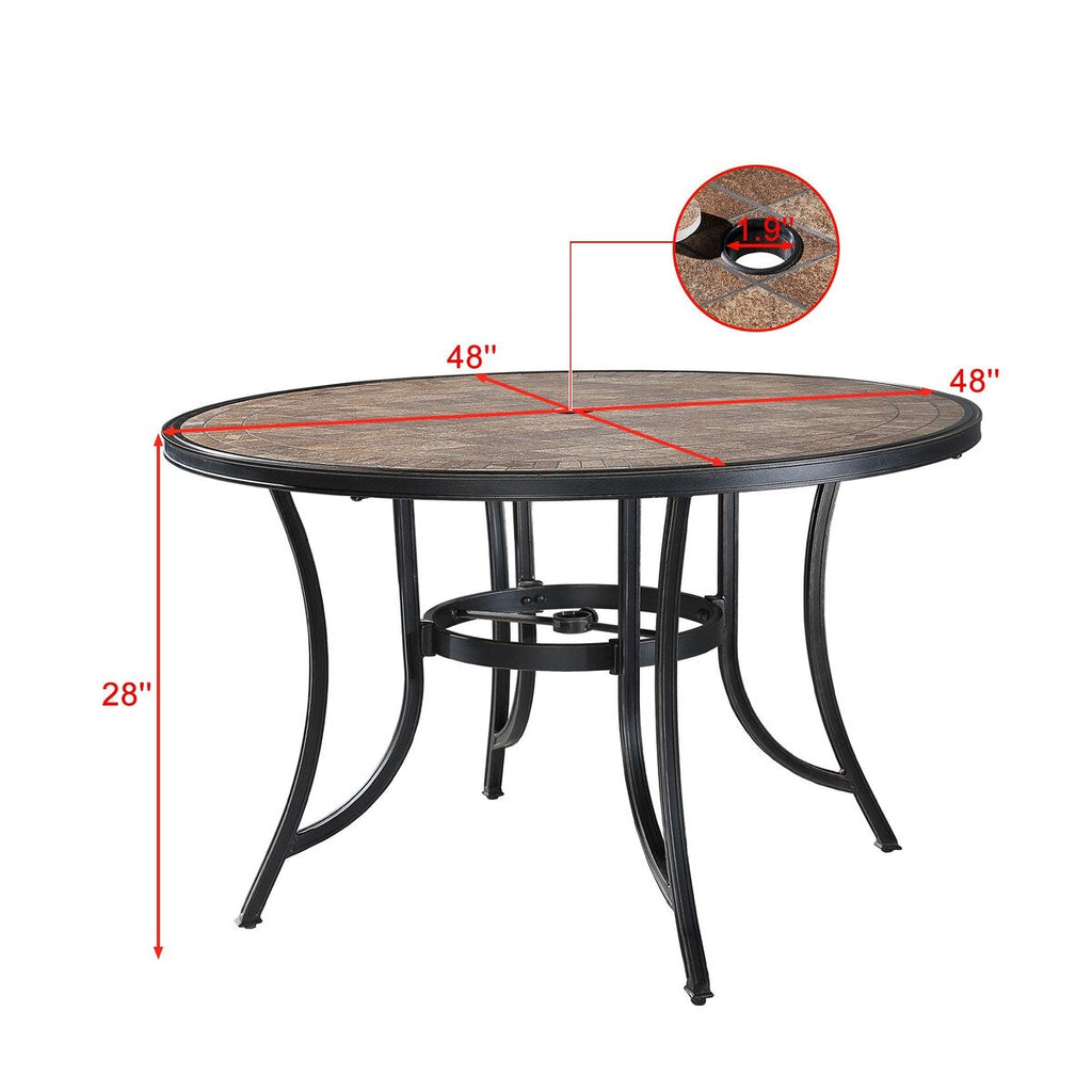 5 Piece Outdoor Patio Cast Aluminum Dining Set