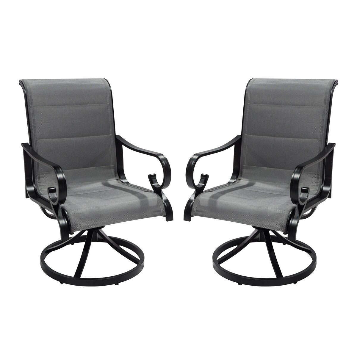 5-Piece Outdoor Textilene Aluminum Swivel Chair Dining Set