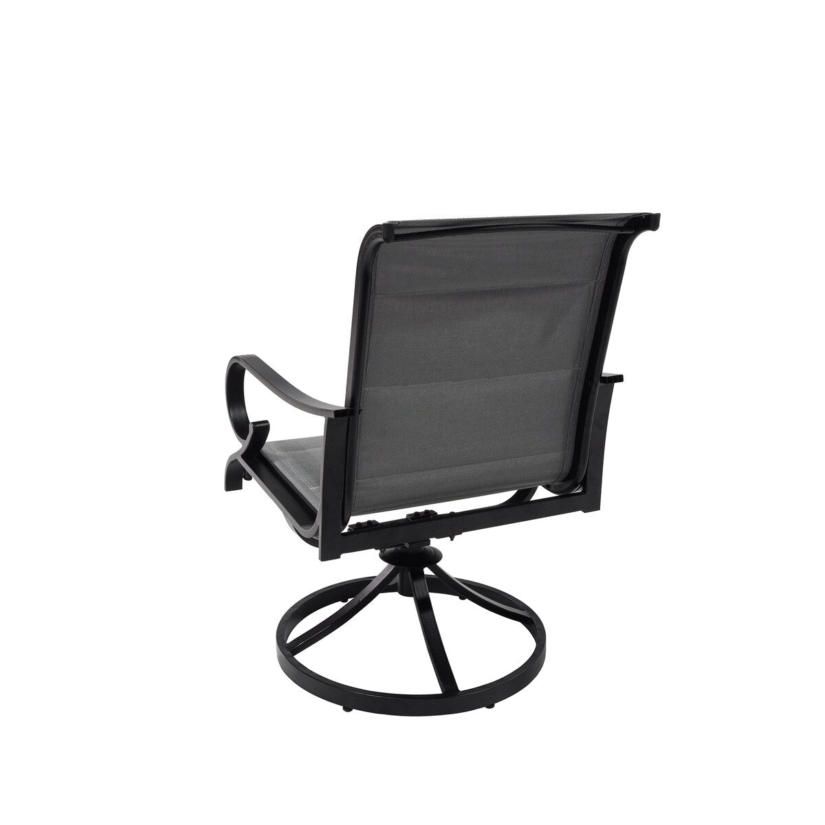 5-Piece Outdoor Textilene Aluminum Swivel Chair Dining Set