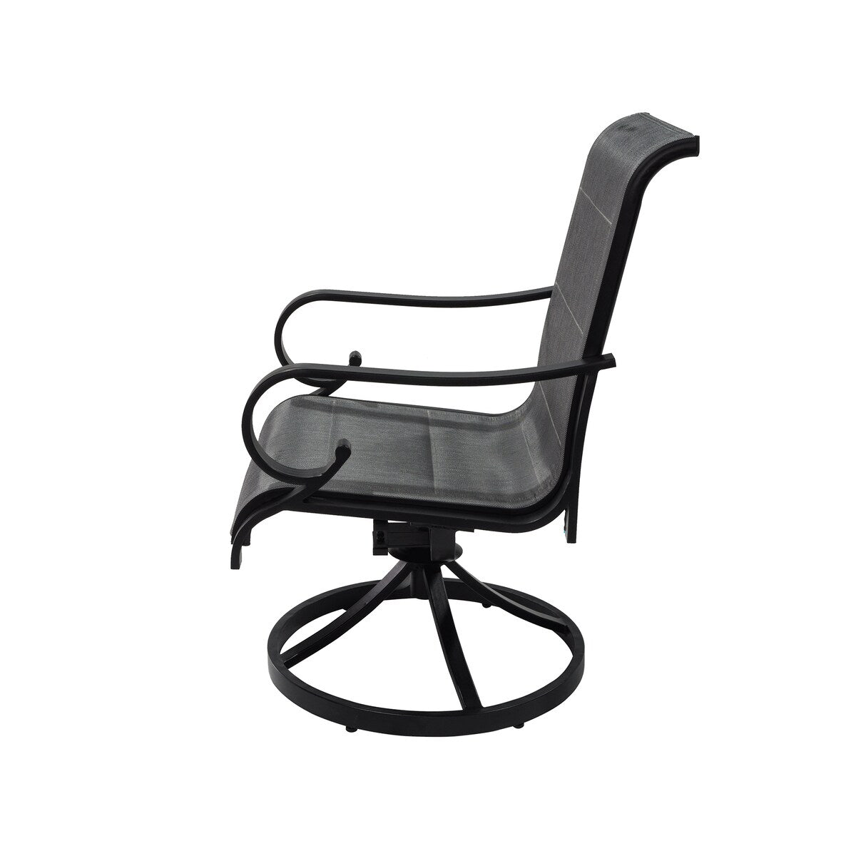 5-Piece Outdoor Textilene Aluminum Swivel Chair Dining Set