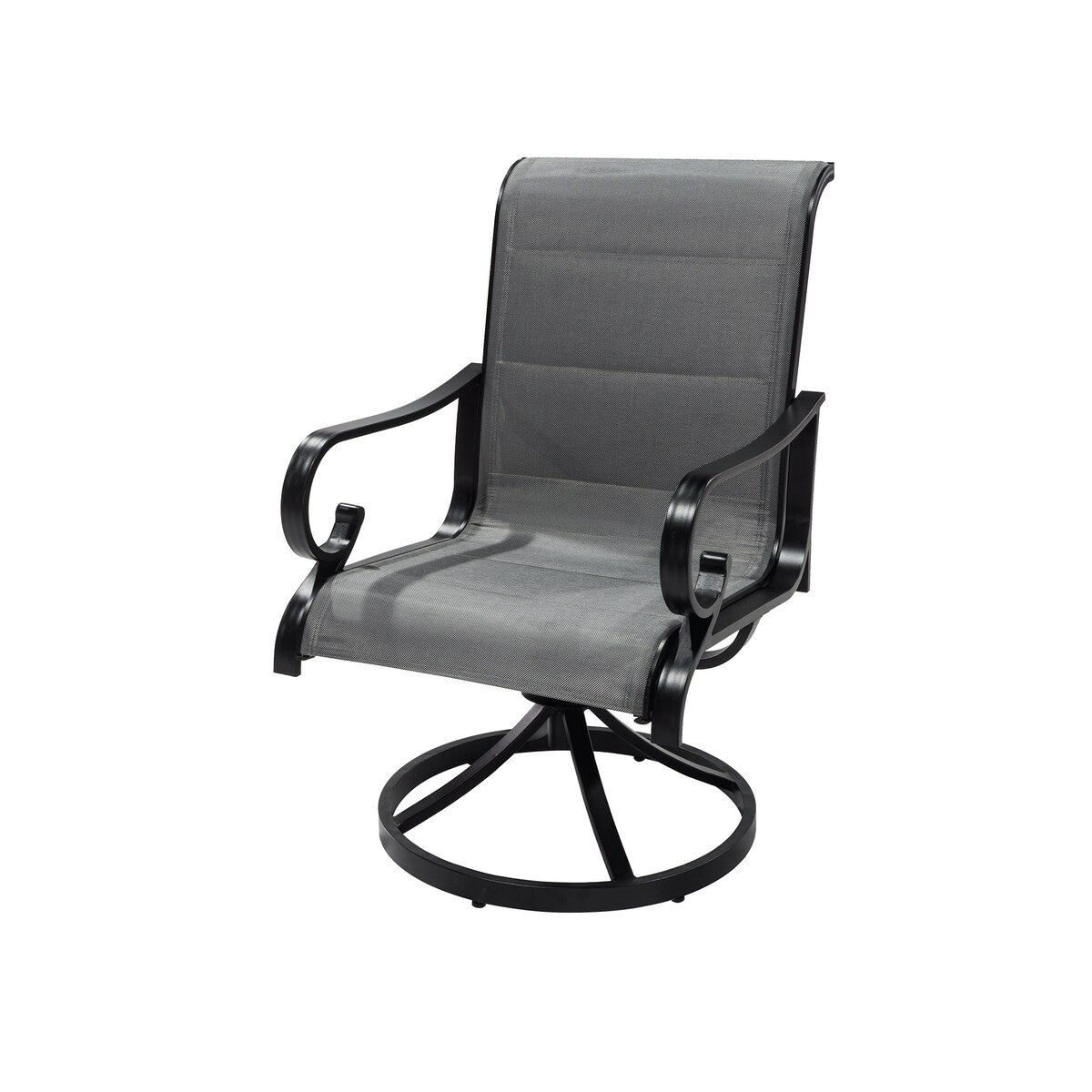 5-Piece Outdoor Textilene Aluminum Swivel Chair Dining Set