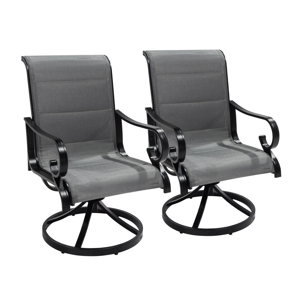 5-Piece Outdoor Textilene Aluminum Swivel Chair Dining Set