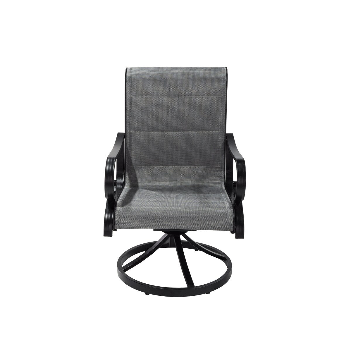 5-Piece Outdoor Textilene Aluminum Swivel Chair Dining Set