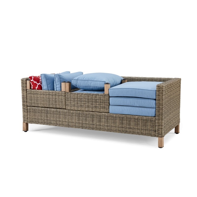 5-Piece Outdoor Wicker Patio Conversation Set