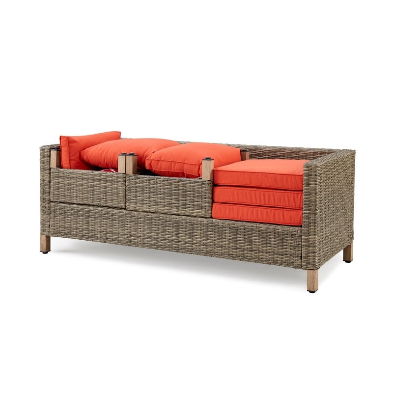 5-Piece Outdoor Wicker Patio Conversation Set