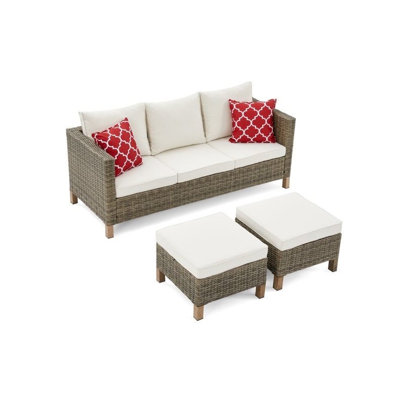 5-Piece Outdoor Wicker Patio Conversation Set