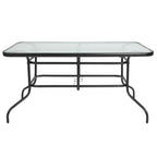 5 Piece Patio Dining Set - Glass Table, 4 Flex Stack Chairs