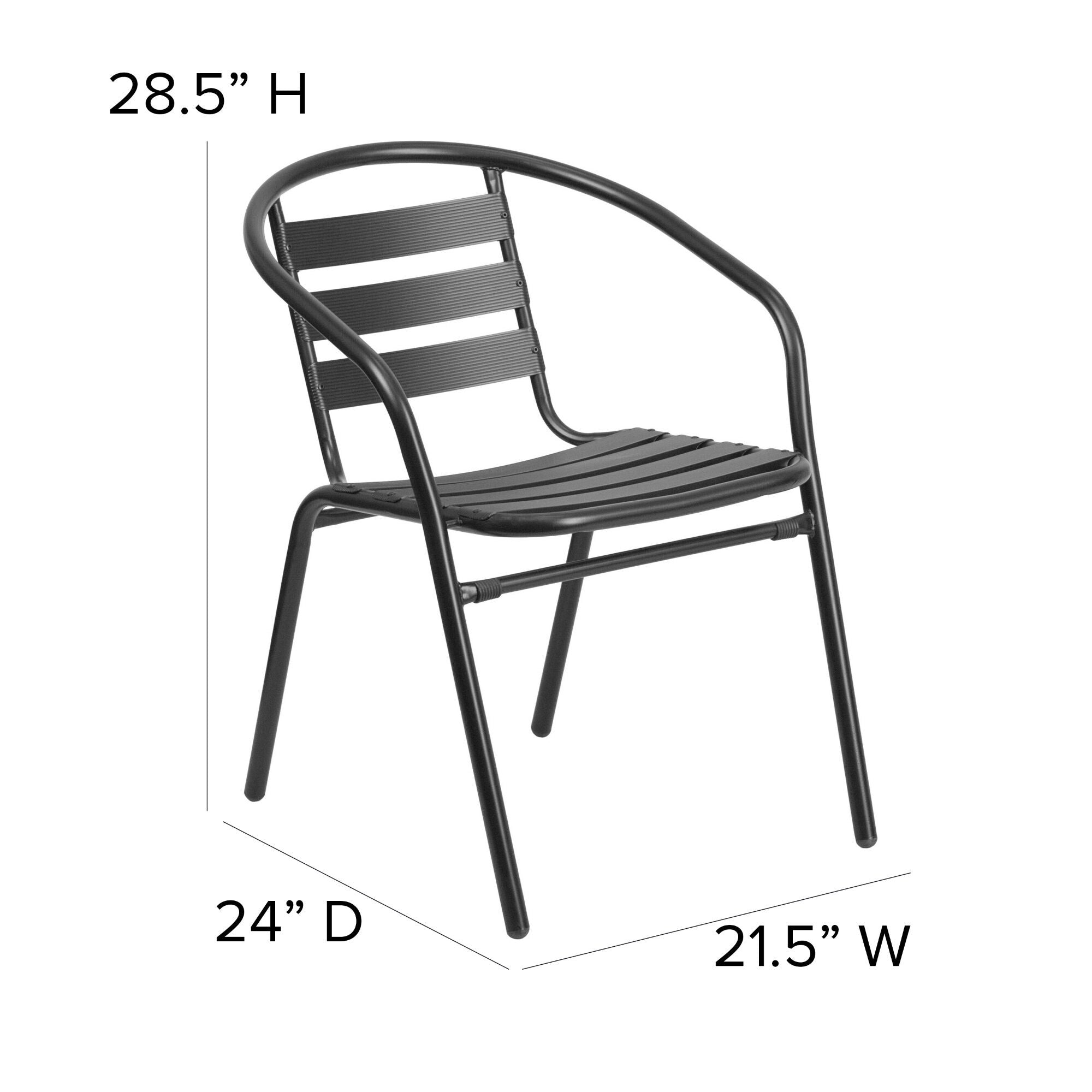 5 Piece Patio Dining Set - Glass Table, 4 Flex Stack Chairs