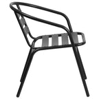 5 Piece Patio Dining Set - Glass Table, 4 Flex Stack Chairs