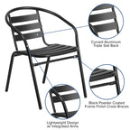 5 Piece Patio Dining Set - Glass Table, 4 Flex Stack Chairs